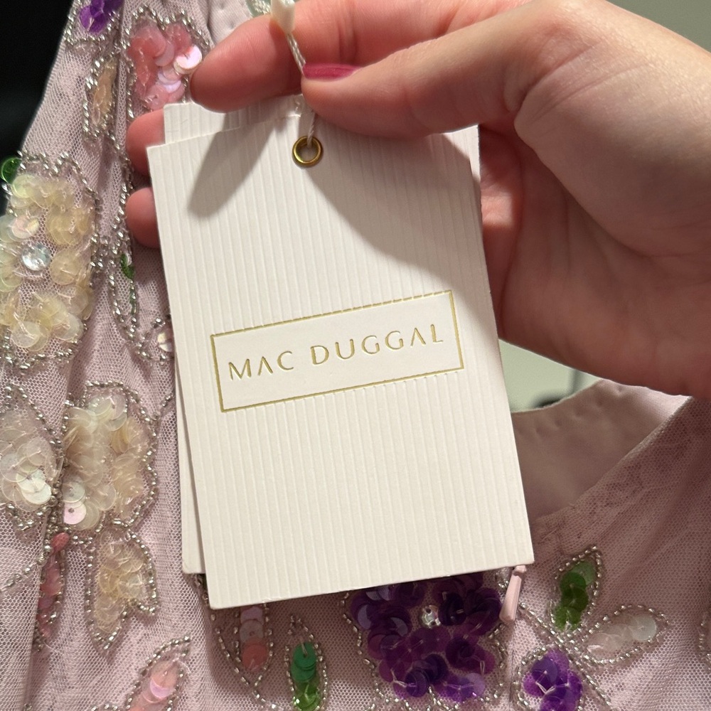 Mac Duggal Floral Embroidered Maxi Dress - Pink and Purple - Picture 13 of 13